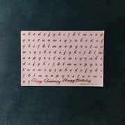 A5 Small Alphabet Embossed Sticker Sheet.
