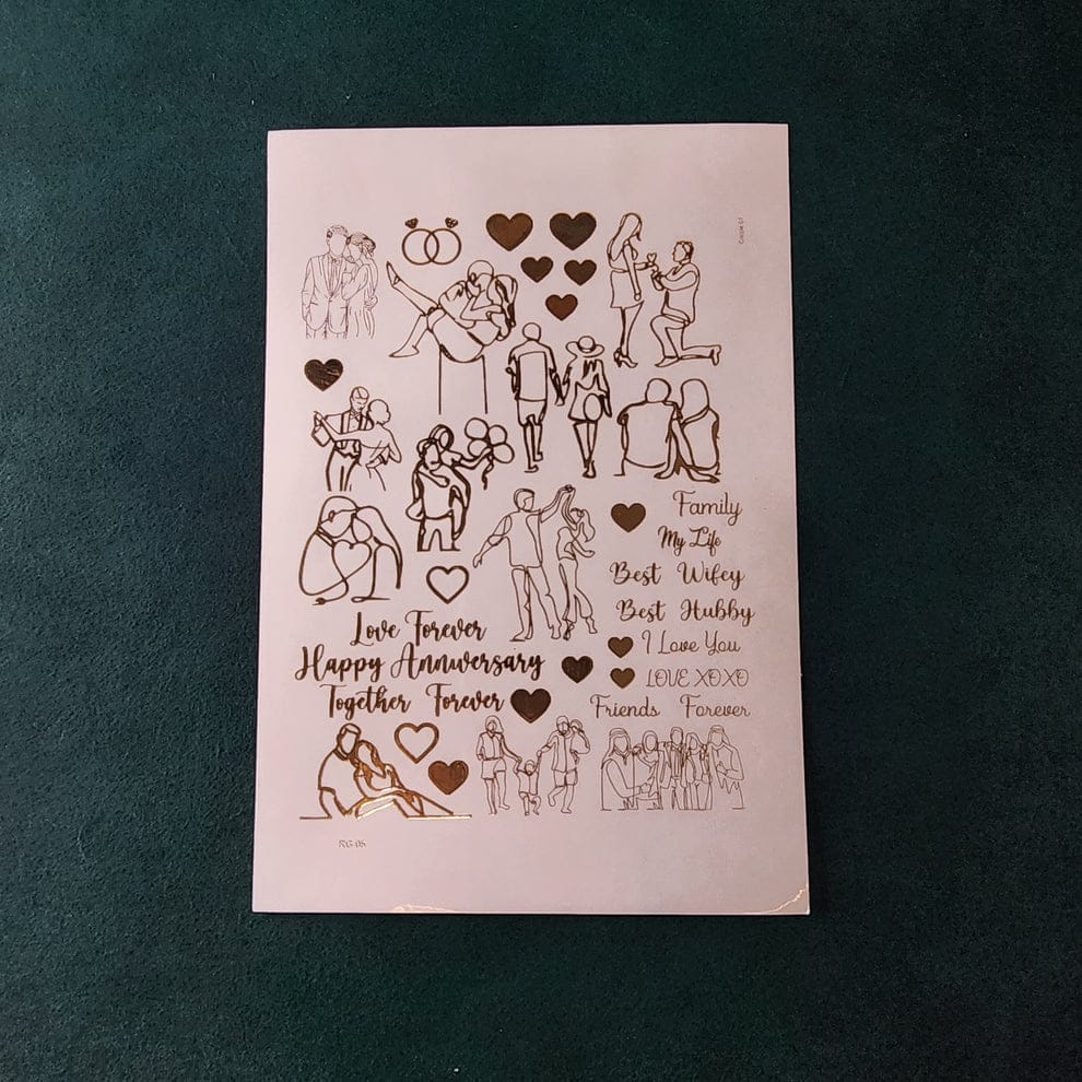 A5 Love Embossed Sticker Sheet. Regular price