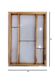 16 x 26 Inch With MDF 3 Partition Teakwood (3 Sections)