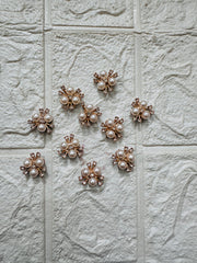 3 Pc Beads Moti Flower Wale (White Color) (5 PCS SET)
